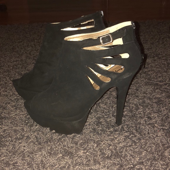 Charlotte Russe Shoes - Open toe black heels
